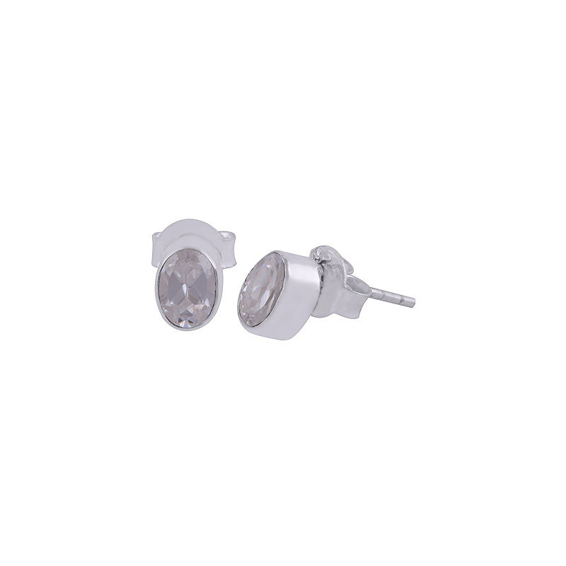 Cubic Zirconia Sterling Silver Stud Earrings
