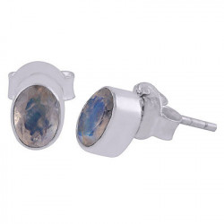 Rainbow Moonstone Stud...