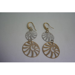 White and yellow gold earrings